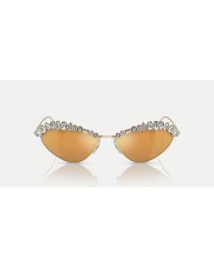 Swarovski Sk7009 Irregular Sunglasses With Mirrored Lens - Natural