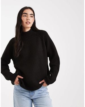 Miss Selfridge Pull oversize à col montant - Noir