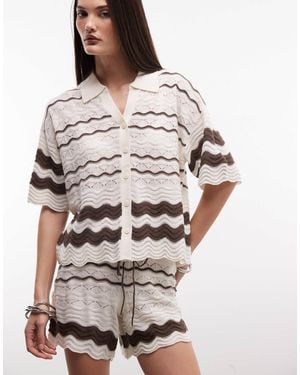 Noisy May Crochet Polo Co-Ord - Natural