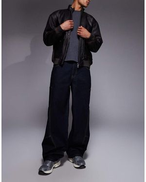 Liquor N Poker baggy Spliced Side Pocket Jeans - Blue