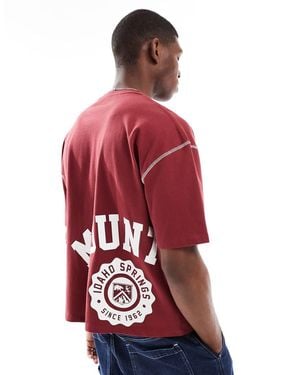 ASOS Heavyweight Boxy Oversized T-shirt With Sport Graphic - Red