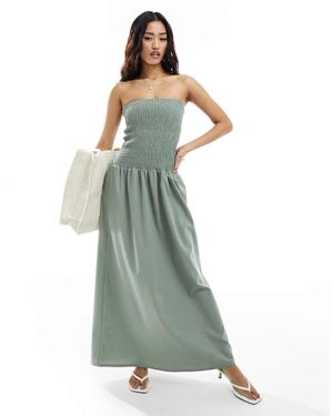 4th & Reckless – gerafftes, trägerloses maxikleid - Blau