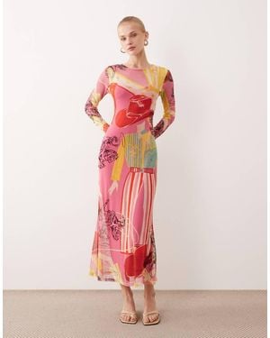 Never Fully Dressed Mesh Maxi Dress - Pink