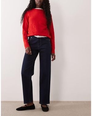 Miss Selfridge Vaqueros Rectos De Pernera Recta En-Azul - Rojo