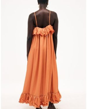 NA-KD Ruffle Volume Maxi Dress - Orange