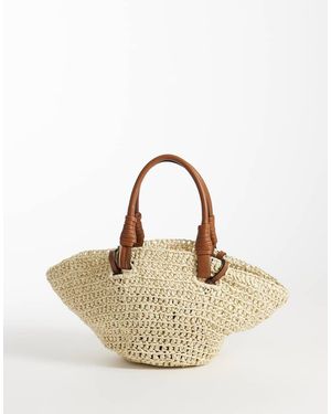Mango Teen Raffia Cross Body Bag - Metallic