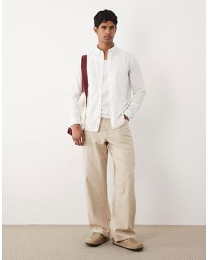 Blend Regular Fit Cotton-rich Oxford Shirt - Natural