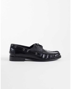 ASOS Bootschoenen Met Veters En Ruches - Zwart