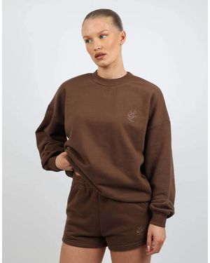 SIMMI Back Embroidered Detail Oversized Sweatshirt - Brown