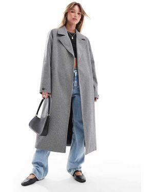 Threadbare Cappotto Oversize Con Motivo A Spina Di Pesce - Grigio