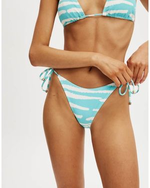 Cotton On Fixed Tie Side Brazilian Bikini Bottom - Blue