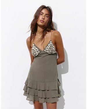Pull&Bear – kurzes kleid - Grün