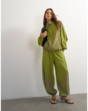 TOPSHOP Co Ord Color Block Horseshoe Trouser - Green