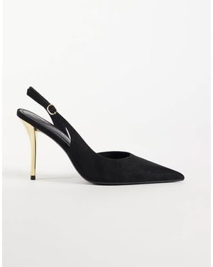 ASOS Polo Slingback High Stiletto Heel Shoes - Black