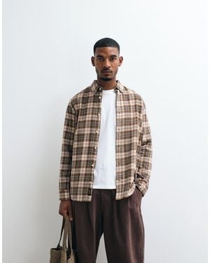 Jack & Jones Flanellen Geruit Overhemd - Naturel