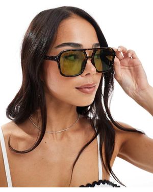 A.J. Morgan York Aviator Sunglasses - Brown