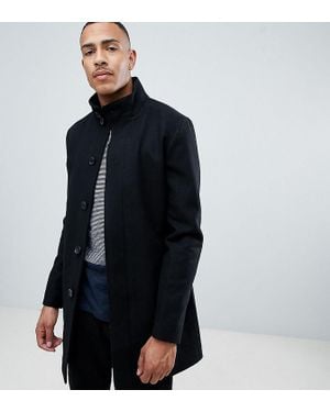 French Connection Tall Wool Blend Funnel Neck Coat - Black