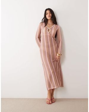 Gina Tricot Light Knit Maxi Dress - Pink