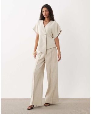 Y.A.S Seam Front Tailored Trousers Co-ord - Natural