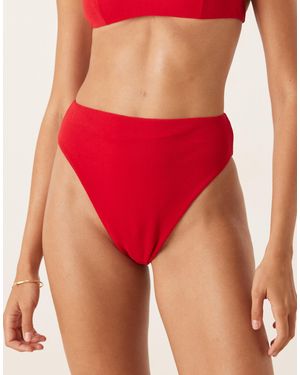 ASOS – tia – gerüschte bikinihose aus ftee - Rot