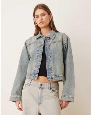JJXX Chaqueta Vaquera Azul Claro De Corte Cuadrado De - Gris