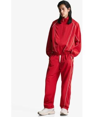 Bershka Technical baggy Sports Trousers - Red