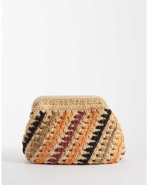 Mango Teen Woven Clutch Bag - Natural