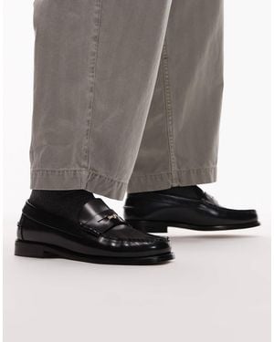 Tommy Hilfiger Leather Penny Loafers - Gray