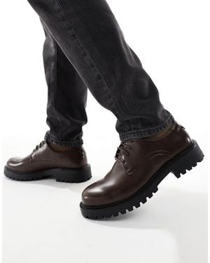 SEQWL Calvin Chunky Lace Up Derby Shoes - Black