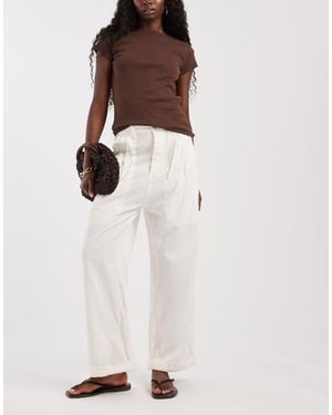 Free People Clover Low Rise Cargo Style Trouser - White
