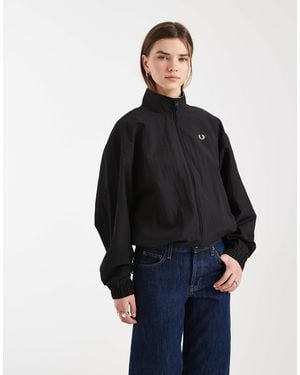 Fred Perry Zip Up Logo Jacket - Black