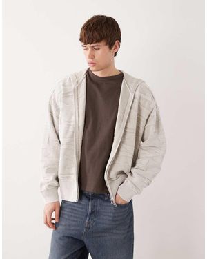 Weekday Sudadera De Corte Cuadrado Con Capucha Y Diseño Texturizado De Jacquard De -Neutro