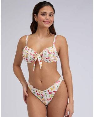 Boux Avenue Positano Printed Brief Bikini Bottoms Summer Swimwear - Natural