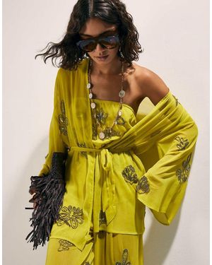 River Island Embellished Kaftan - Yellow