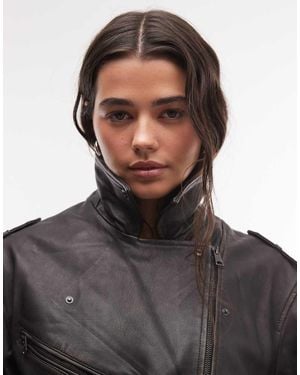 AllSaints Chaqueta Biker De Cuero Samina En - Negro