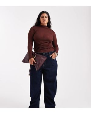 ASOS Vaqueros De Corte Barrel Slim Con Azul Tinta De Asos Design Curve-Azul Marino