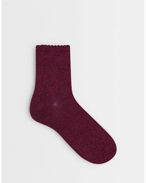 Pieces Glitter Socks - Purple