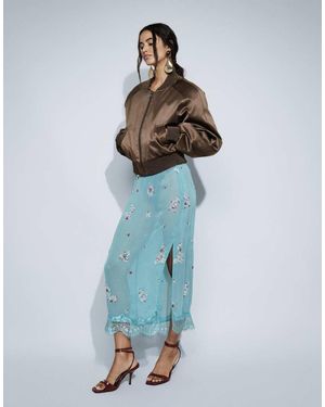 ASOS Midi-Rok Met Versiering En Kant - Blauw