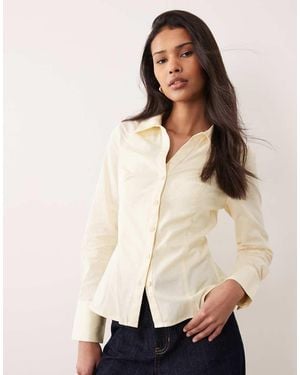 Miss Selfridge Poplin Fitted Shirt - Natural