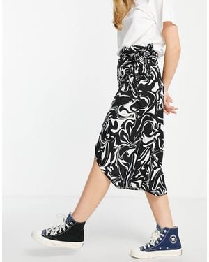 Monki Tie Side Beach Skirt - Black