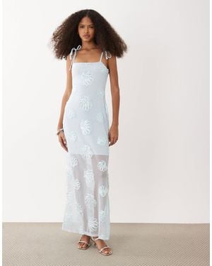 River Island Embroidered Shell Maxi Dress - White