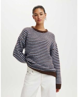 Cotton On Luxe Crew Jumper - Blue