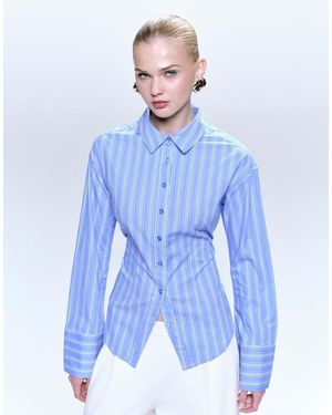 Gina Tricot Cinched Waist Shirt - Blue