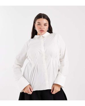 Vero Moda Cinched Waist Shirt - White