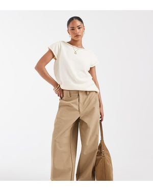 Only Petite Pantaloni Cargo A Cilindro - Neutro