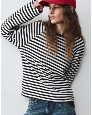 Pull&Bear Long Sleeve Raglan T-Shirt - Grey