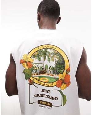 ASOS Oversized Tank With Pool Graphic - White