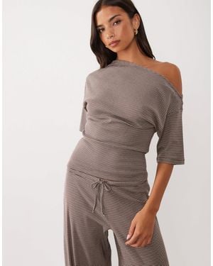 ASOS Off Shoulder Tee Co-ord - Multicolor