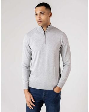 French Connection 1/2 Zip Knitted Jumper - Grey