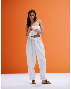 ASOS Overlay Barrel Leg Jumpsuit With Lace Details - Orange